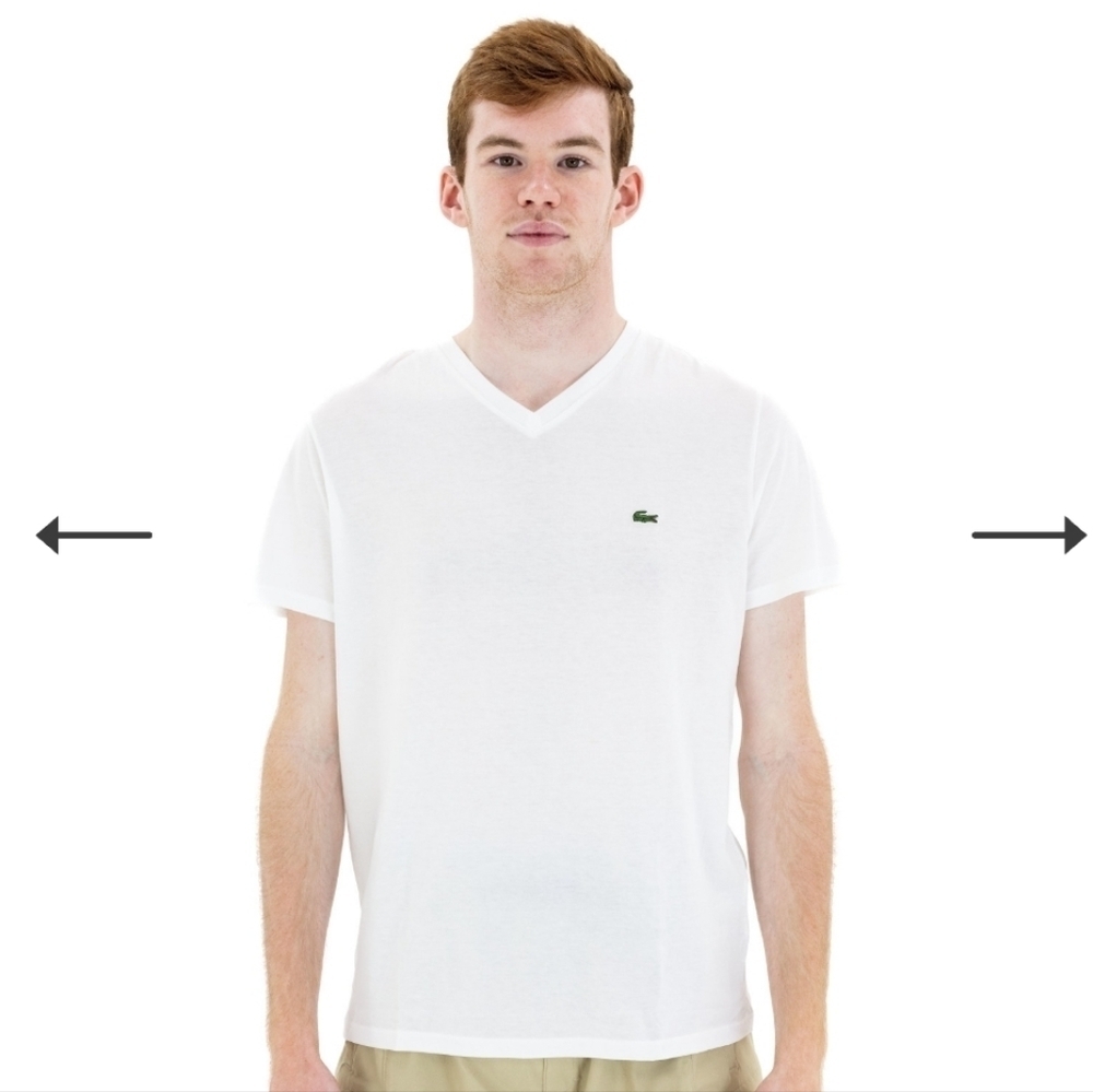 🌸 Lacoste| Mens V Neck Tshirt, size 1XLB